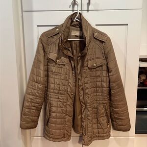 Michael Kors Quilted Brown Utility Jacket